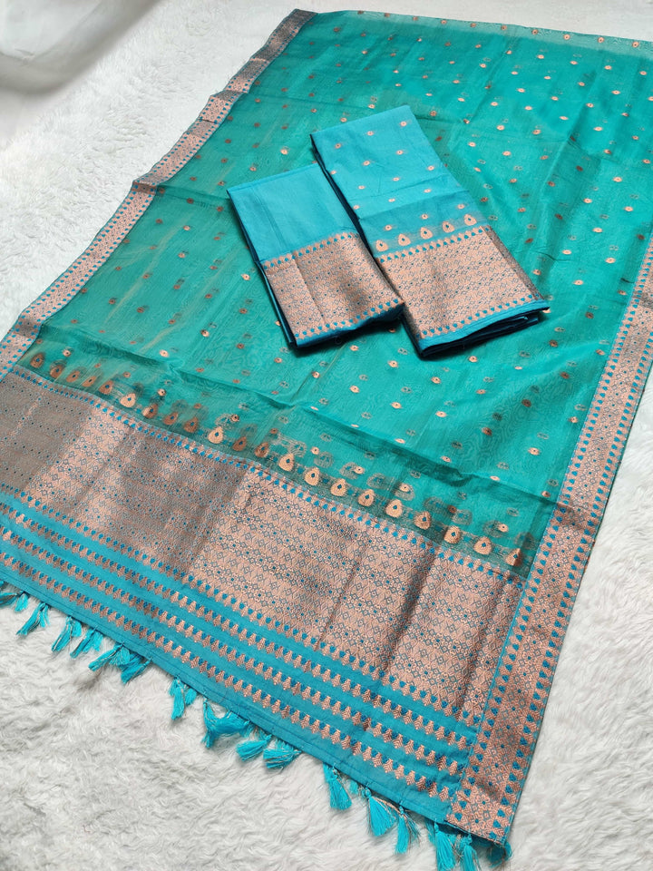 Ready-To-Wear Copper Jari Super Cotton Mekhela Art-Nuni Sador