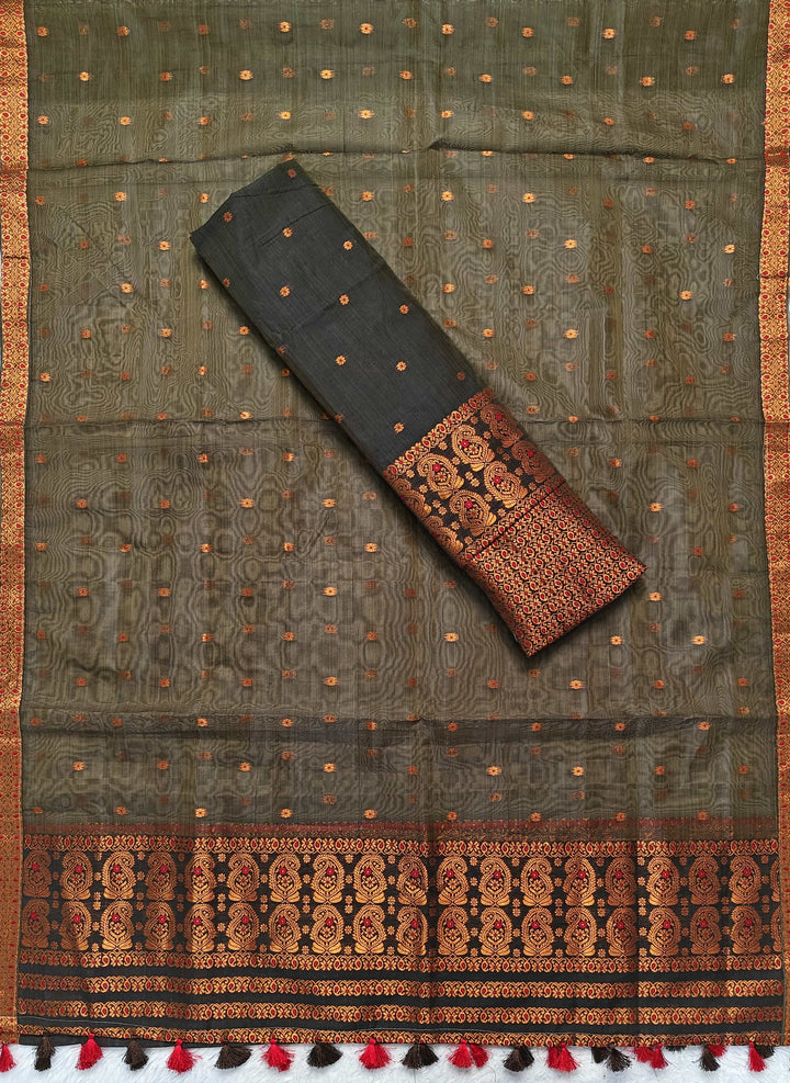 Ready-To-Wear Copper Jari Super Cotton Mekhela Art-Nuni Sador