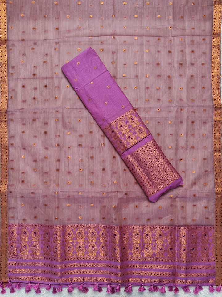 Ready-To-Wear Copper Jari Super Cotton Mekhela Art-Nuni Sador