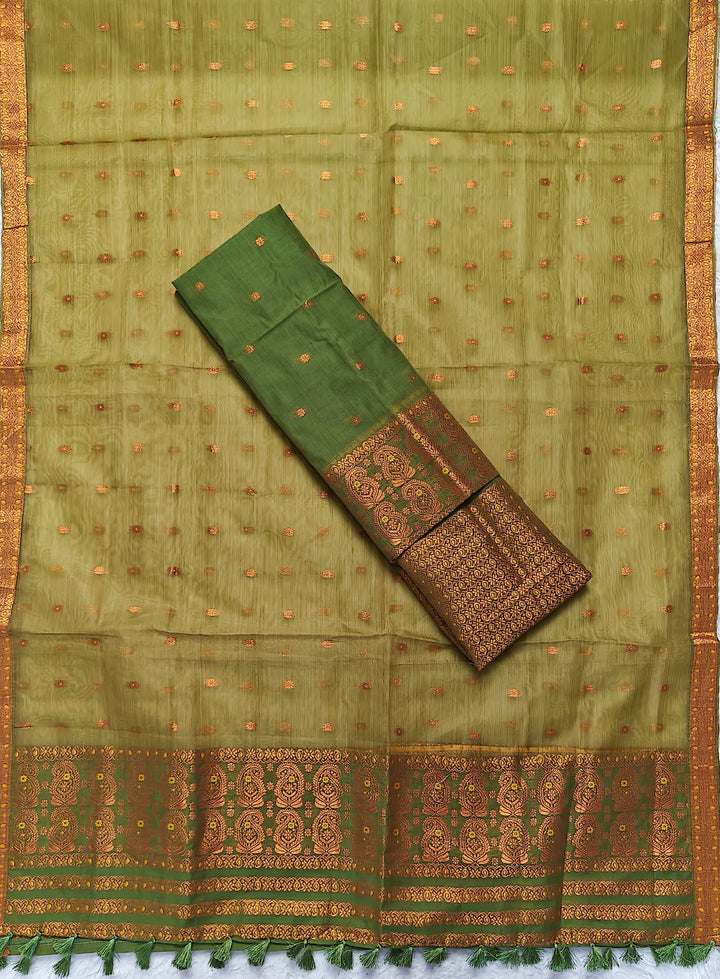Ready-To-Wear Copper Jari Super Cotton Mekhela Art-Nuni Sador