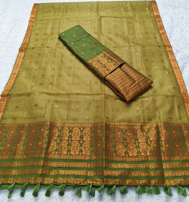 Ready-To-Wear Copper Jari Super Cotton Mekhela Art-Nuni Sador