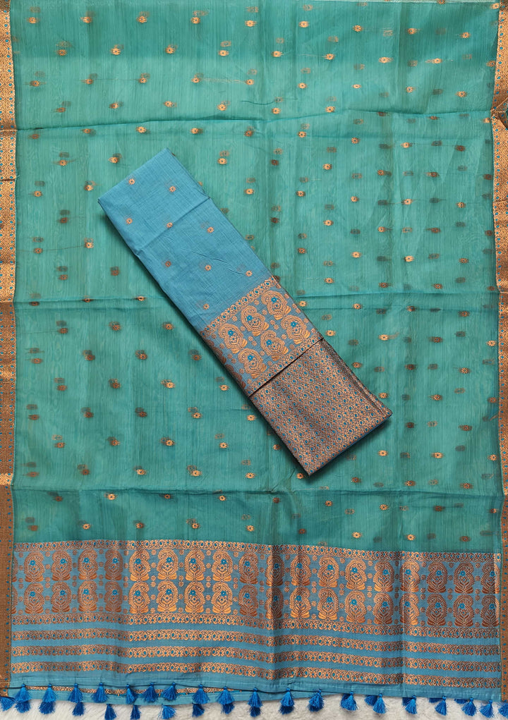 Ready-To-Wear Copper Jari Super Cotton Mekhela Art-Nuni Sador