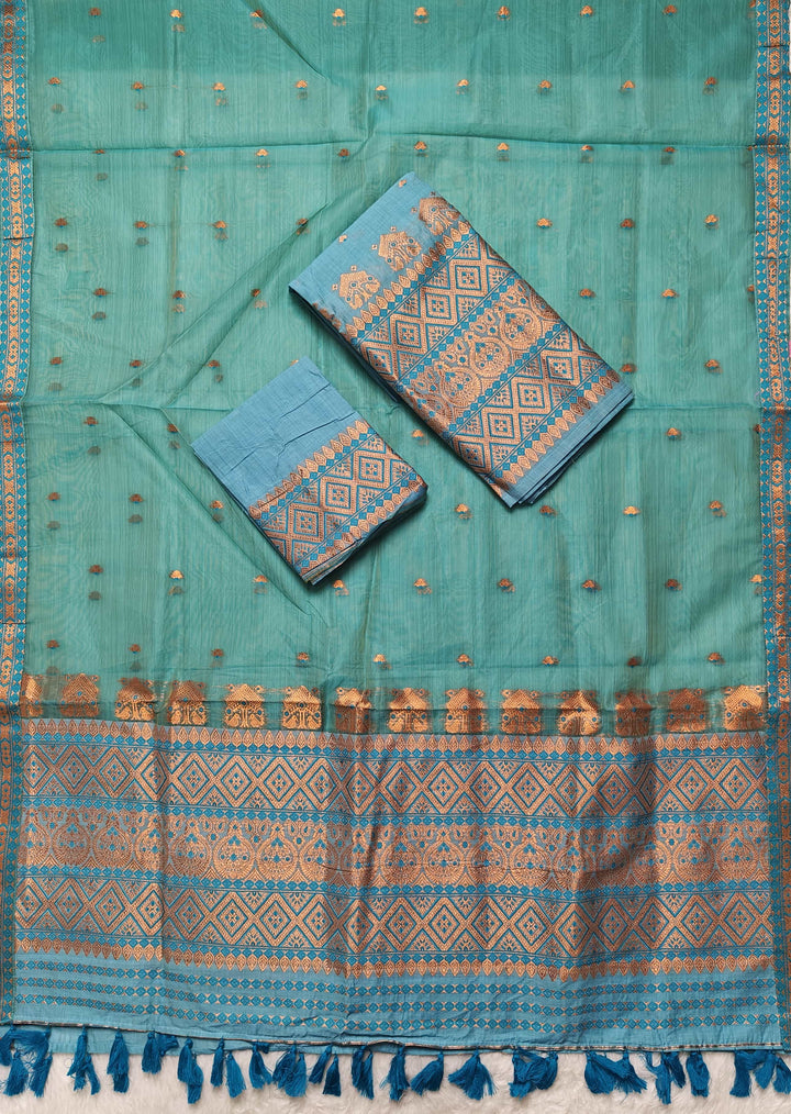 Ready-To-Wear Copper Jari Super Cotton Mekhela Art-Nuni Sador