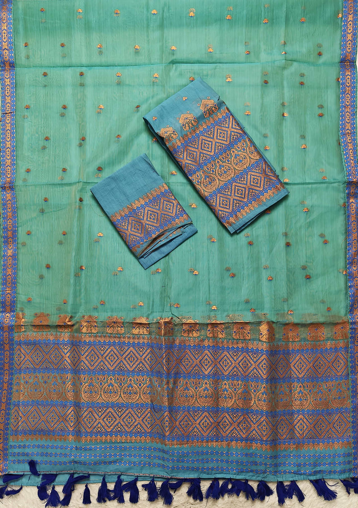 Ready-To-Wear Copper Jari Super Cotton Mekhela Art-Nuni Sador
