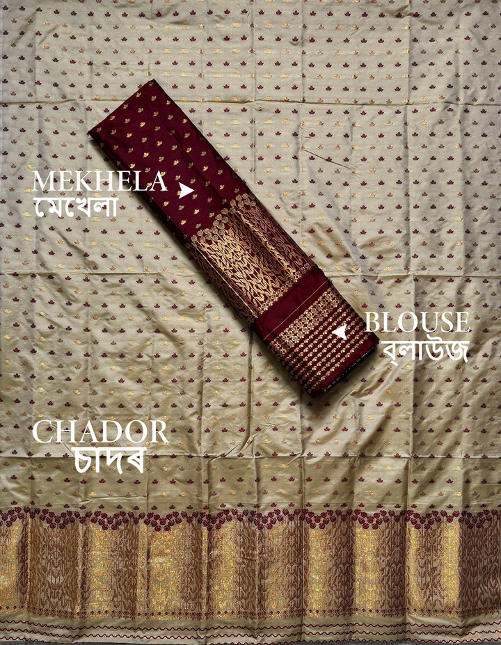 Muga* Contrast Mix Set Mekhela Sador