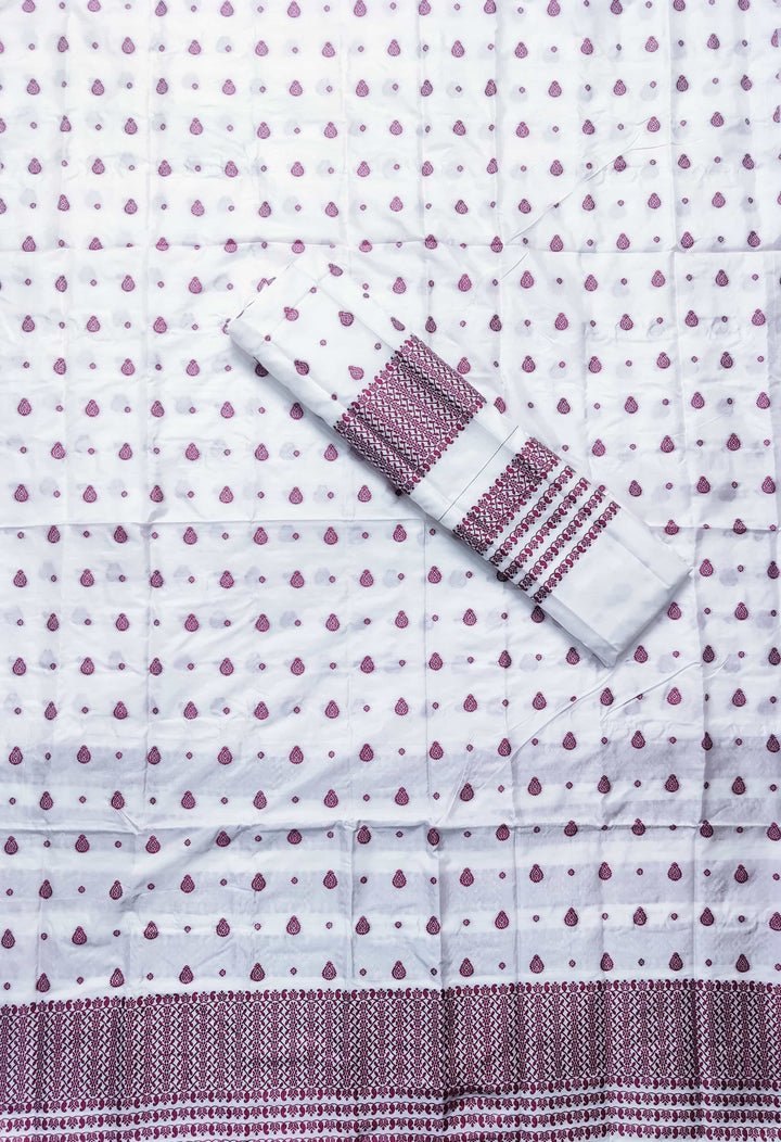 Small Buti Dhaga Work White Mix Set Mekhela Sador