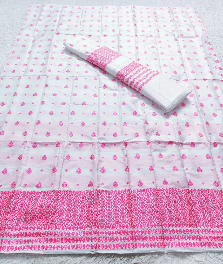 Small Buti Dhaga Work White Mix Set Mekhela Sador