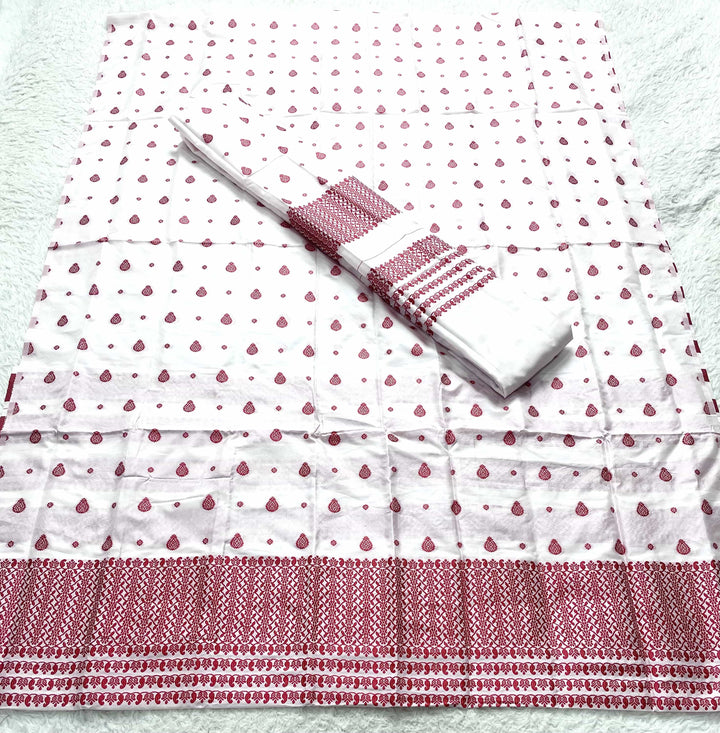 Small Buti Dhaga Work White Mix Set Mekhela Sador