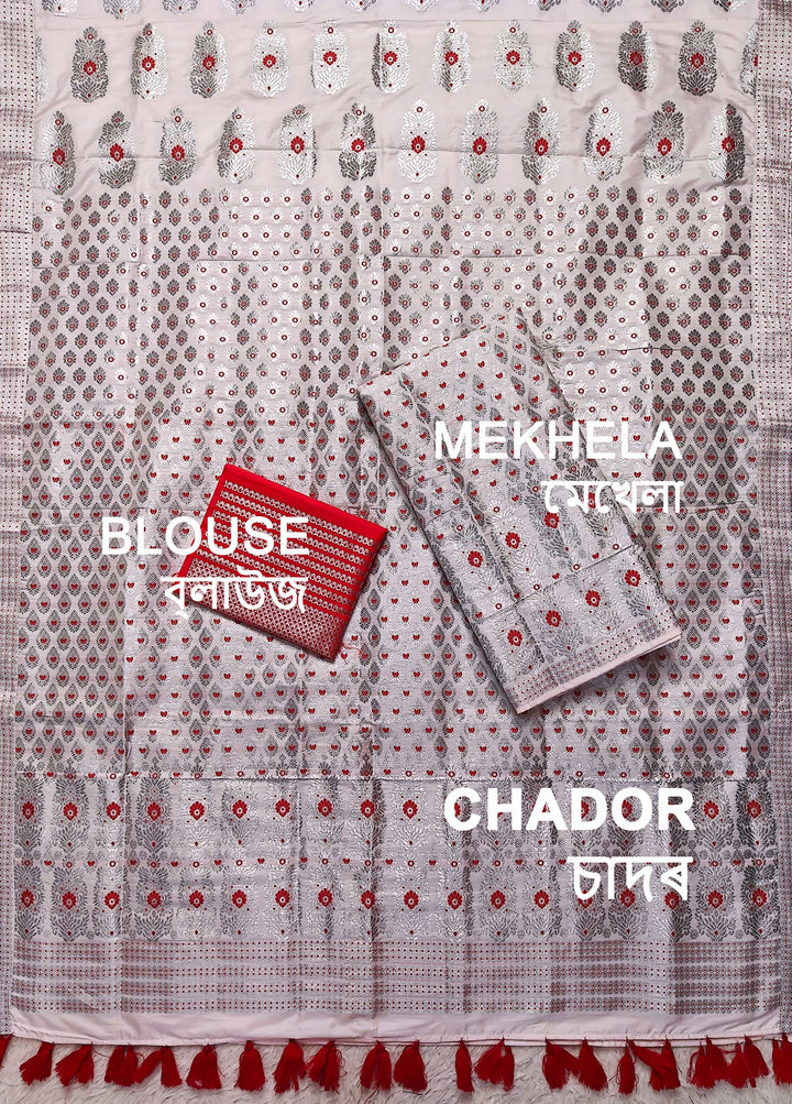 Ready-To-Wear Mix Set Mekhela Sador - Contrast Blouse