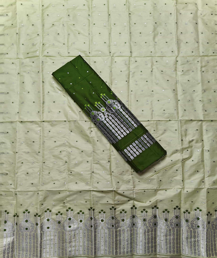 Silver Jari - Dhaga Mina - Contrast Mix Set Mekhela Sador
