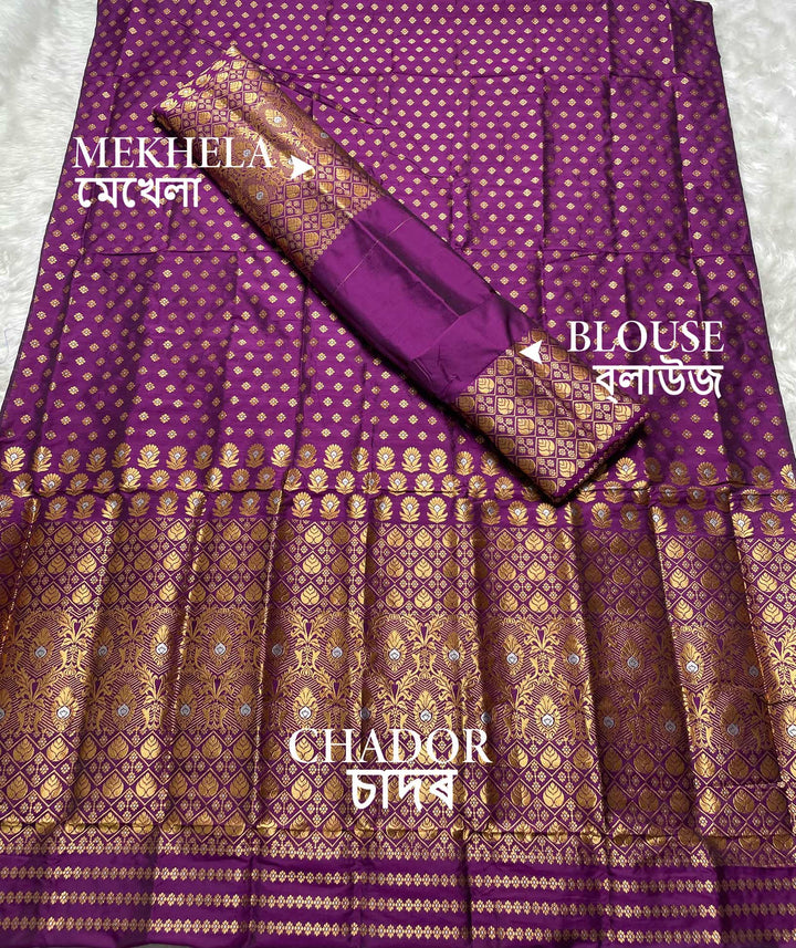 Copper Jari Mix Set Mekhela Sador