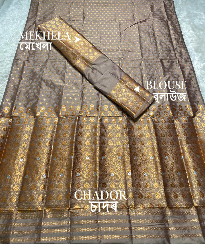 Copper Jari Mix Set Mekhela Sador
