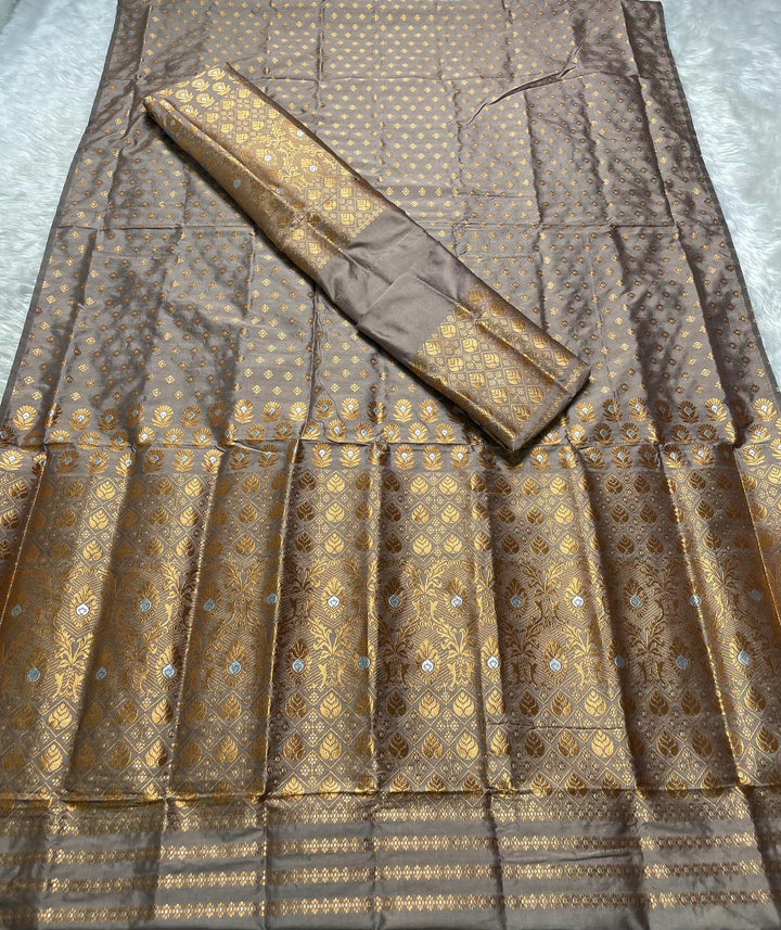 Copper Jari Mix Set Mekhela Sador