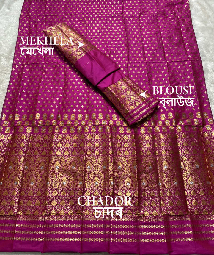 Copper Jari Mix Set Mekhela Sador