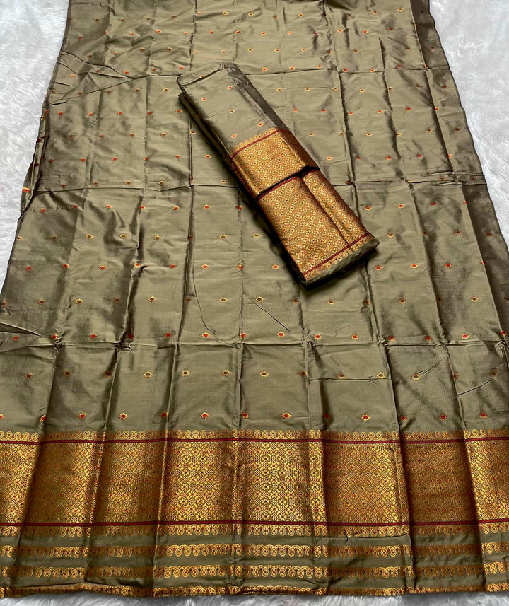Copper Jari - Dhaga Mina - Mix Set Mekhela Sador