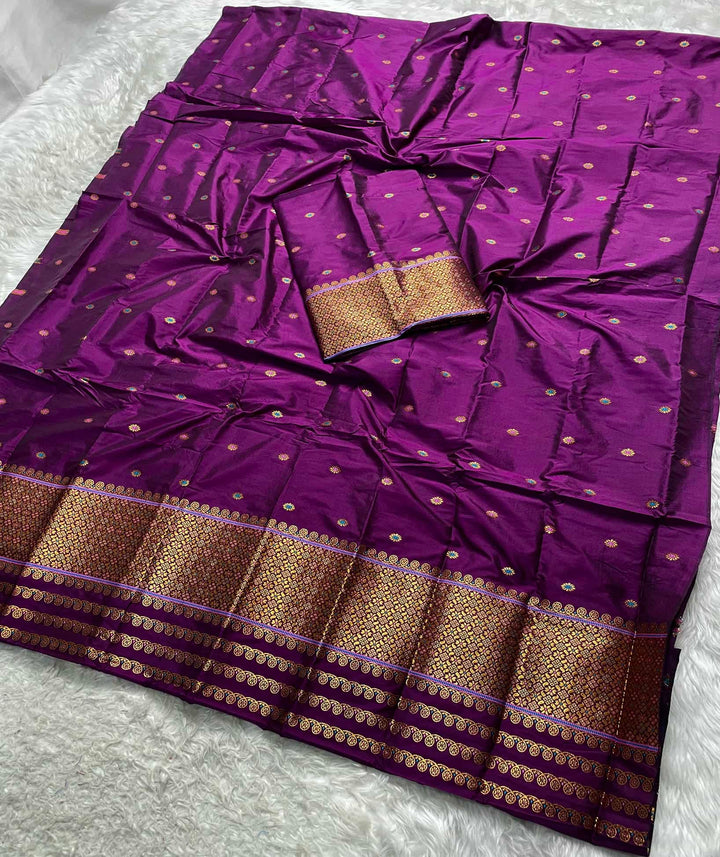 Copper Jari - Dhaga Mina - Mix Set Mekhela Sador