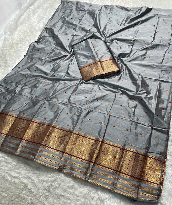 Copper Jari - Dhaga Mina - Mix Set Mekhela Sador