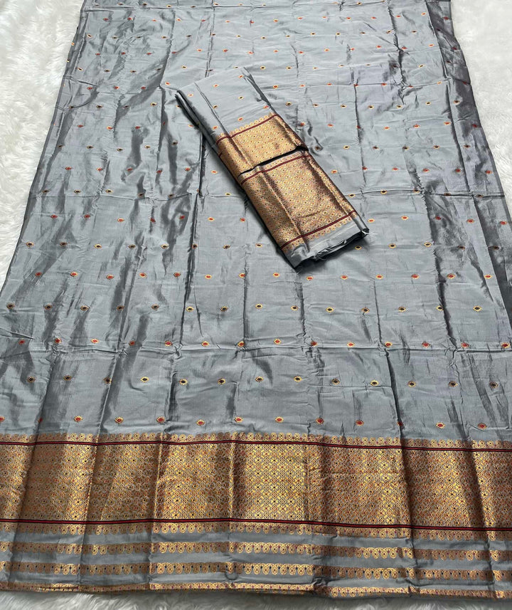 Copper Jari - Dhaga Mina - Mix Set Mekhela Sador