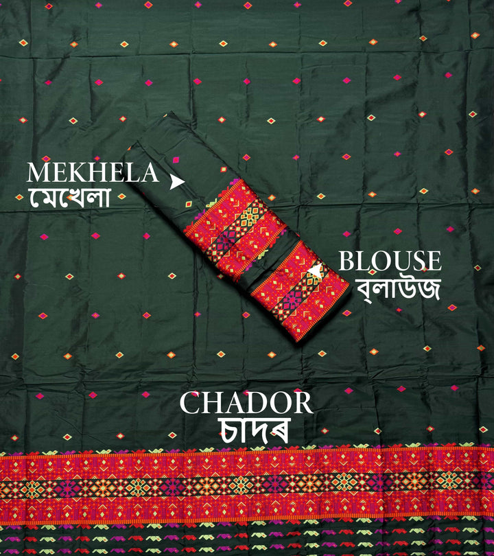 Multi-Dhaga Work Mix Set Mekhela Sador
