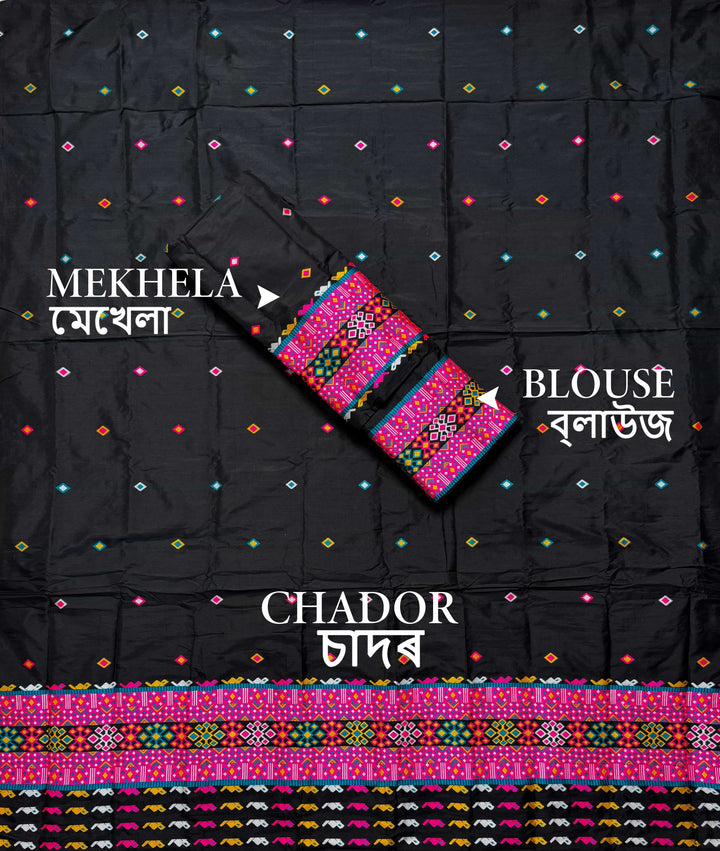 Multi-Dhaga Work Mix Set Mekhela Sador