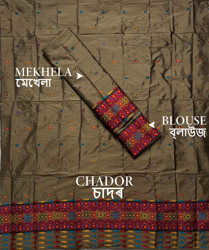 Multi-Dhaga Work Mix Set Mekhela Sador