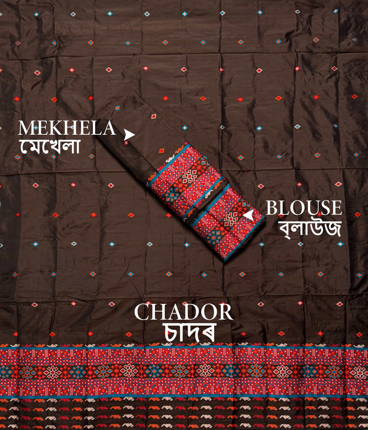 Multi-Dhaga Work Mix Set Mekhela Sador