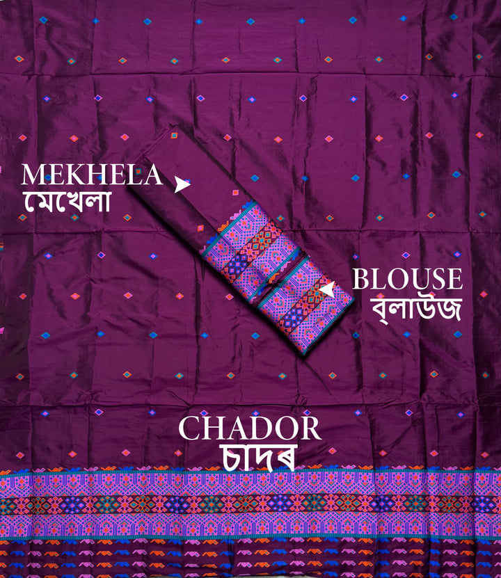 Multi-Dhaga Work Mix Set Mekhela Sador