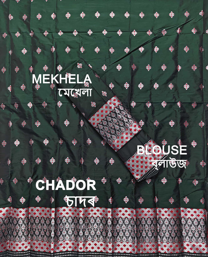 Silver Jari Mix Set Mekhela Sador