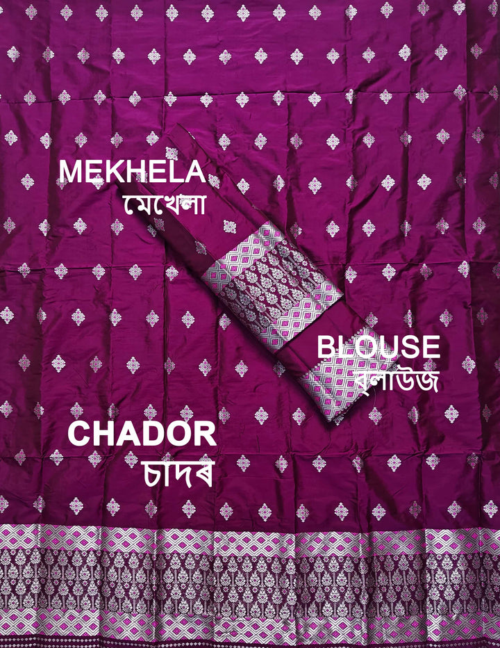 Silver Jari Mix Set Mekhela Sador