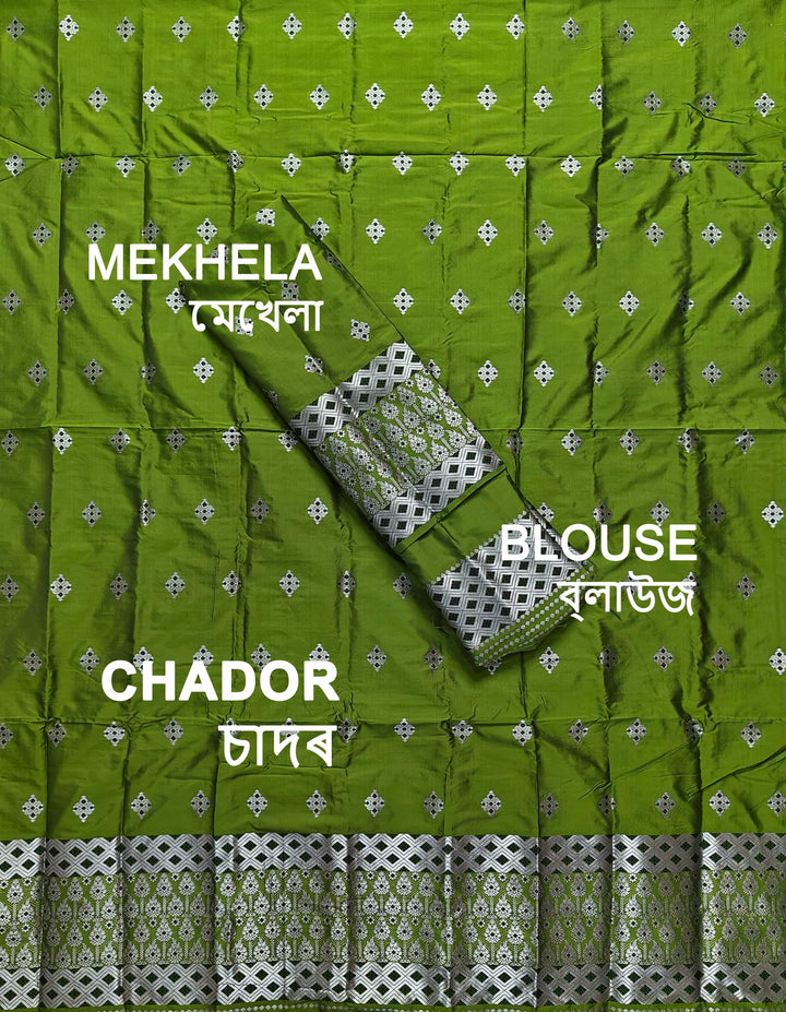 Silver Jari Mix Set Mekhela Sador