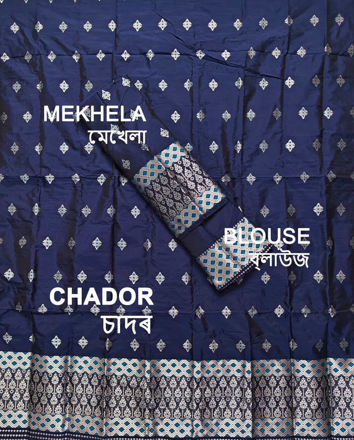 Silver Jari Mix Set Mekhela Sador