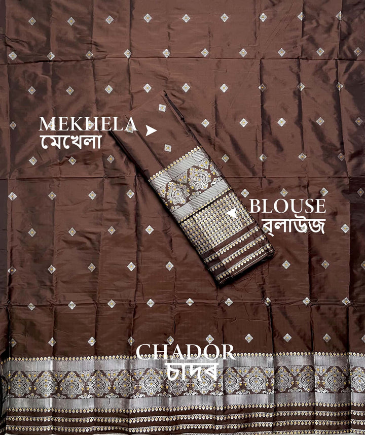 Silver Jari - Dhaga Mina - Mix Set Mekhela Sador