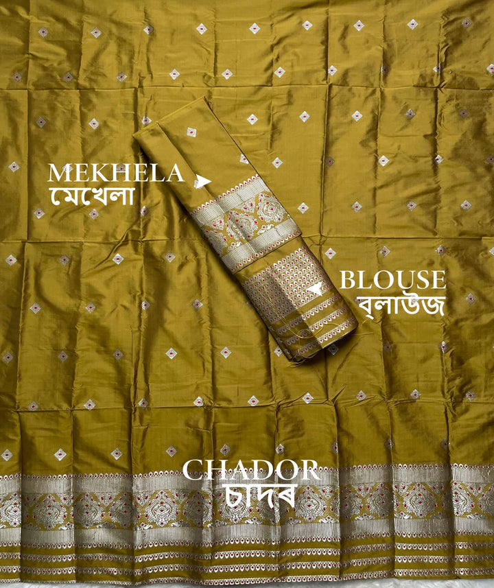 Silver Jari - Dhaga Mina - Mix Set Mekhela Sador