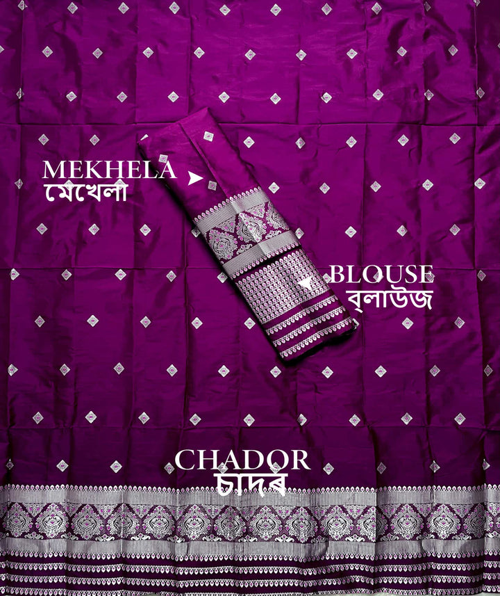 Silver Jari - Dhaga Mina - Mix Set Mekhela Sador