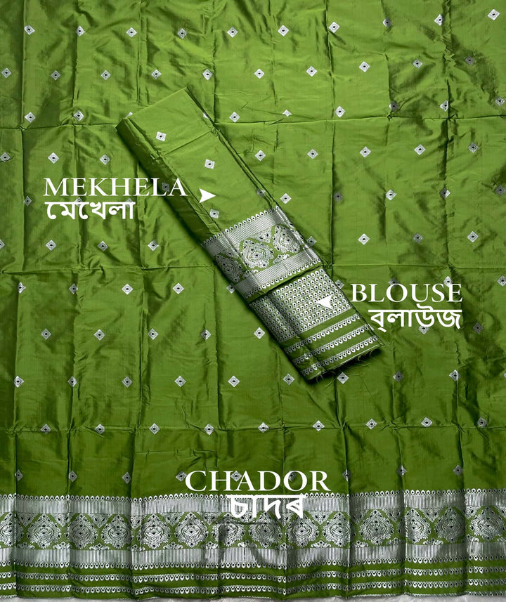 Silver Jari - Dhaga Mina - Mix Set Mekhela Sador