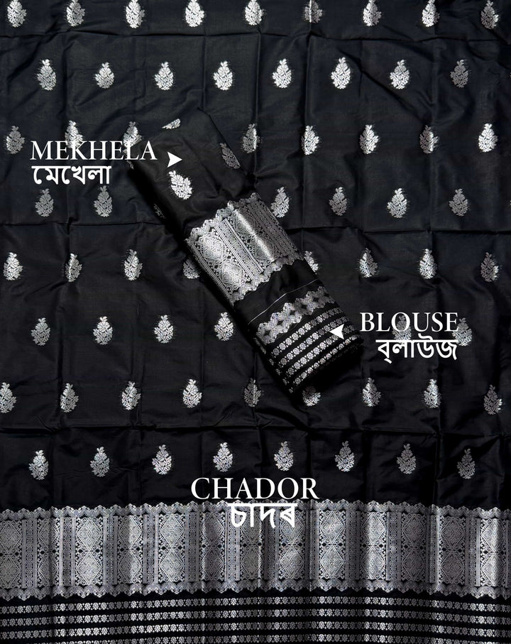 Silver Jari Mix Set Mekhela Sador