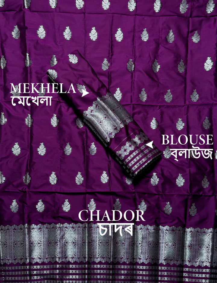 Silver Jari Mix Set Mekhela Sador