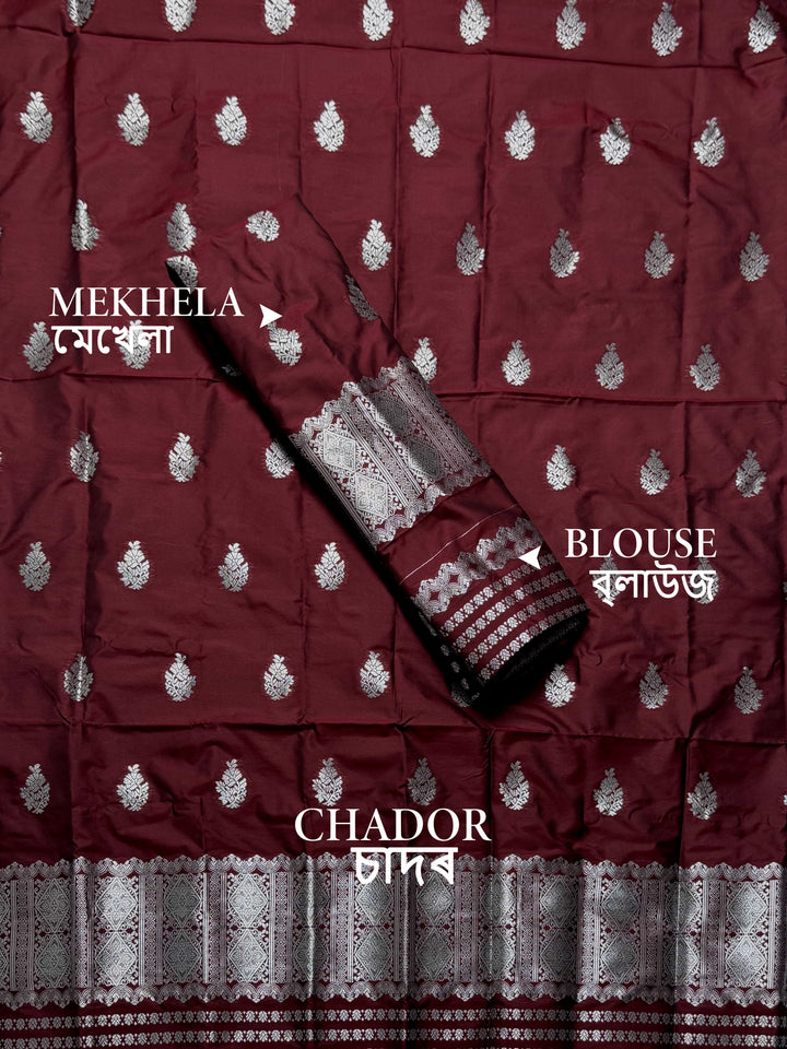 Silver Jari Mix Set Mekhela Sador