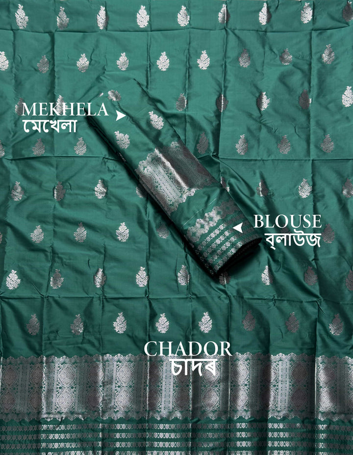 Silver Jari Mix Set Mekhela Sador