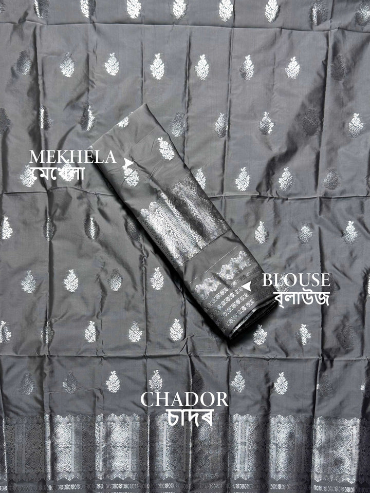 Silver Jari Mix Set Mekhela Sador