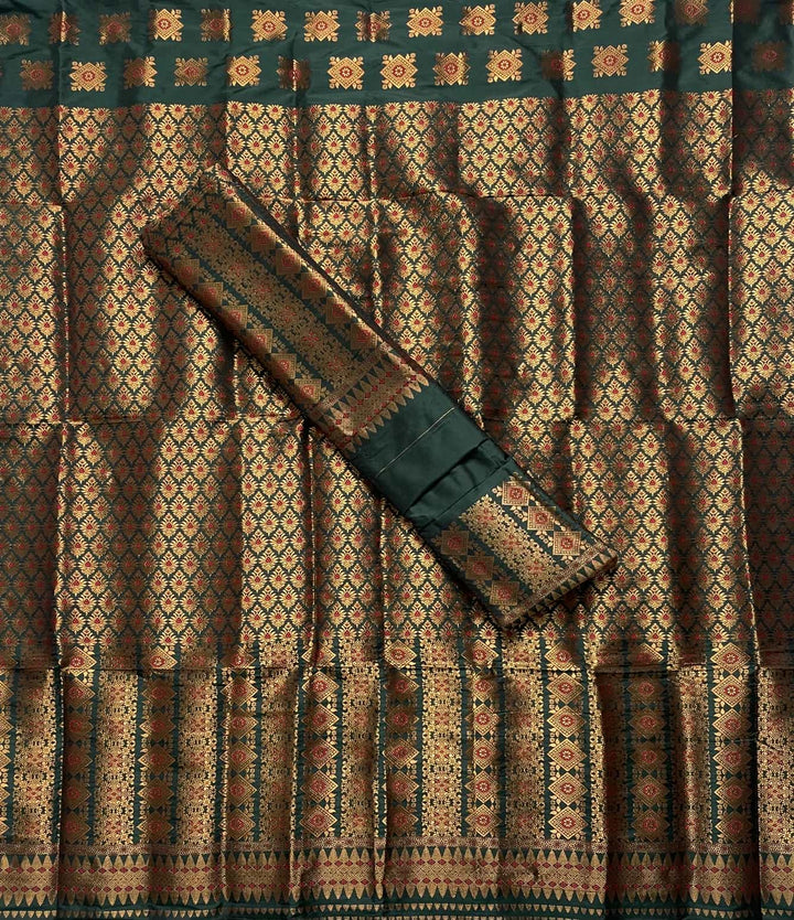 Bedsheet-Style Copper Guna Mix Pat Mekhela Sador