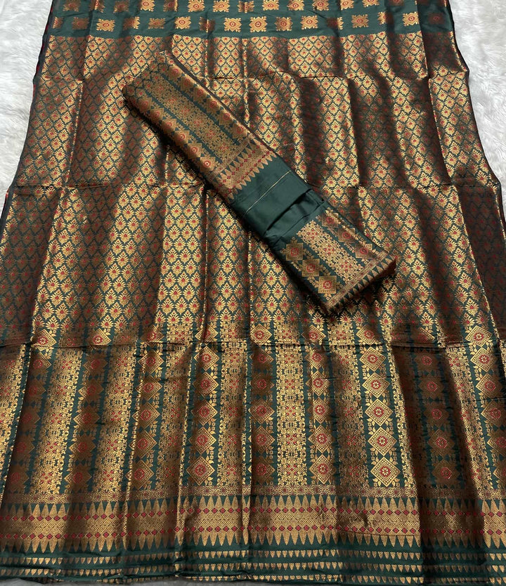 Bedsheet-Style Copper Guna Mix Pat Mekhela Sador