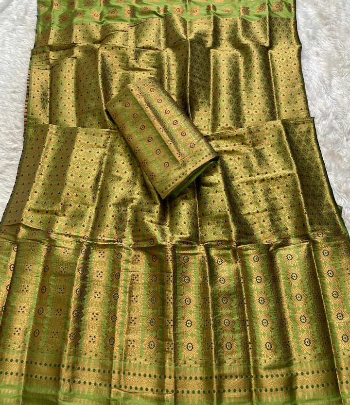 Bedsheet-Style Copper Guna Mix Pat Mekhela Sador