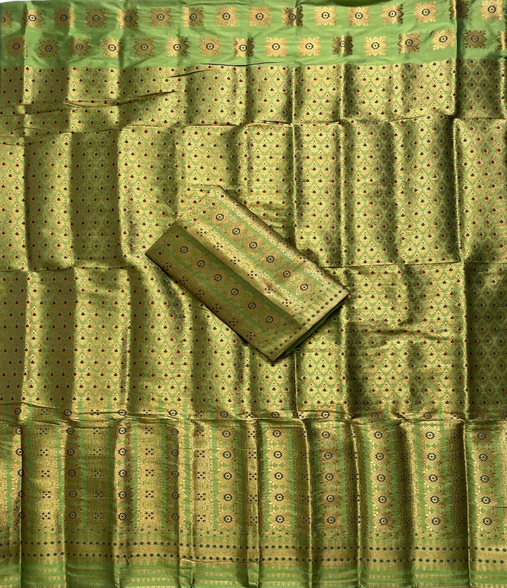 Bedsheet-Style Copper Guna Mix Pat Mekhela Sador