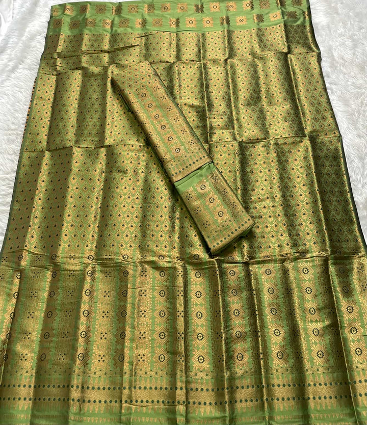 Bedsheet-Style Copper Guna Mix Pat Mekhela Sador