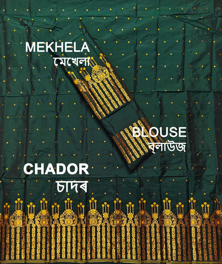 Copper Jari Mix Set Mekhela Sador