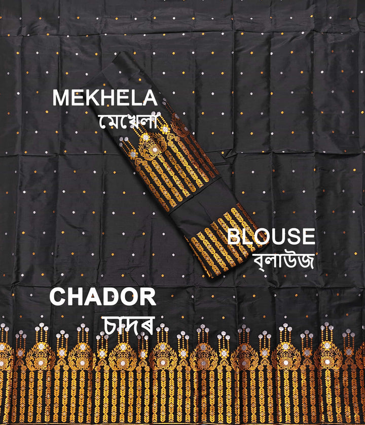 Copper Jari Mix Set Mekhela Sador