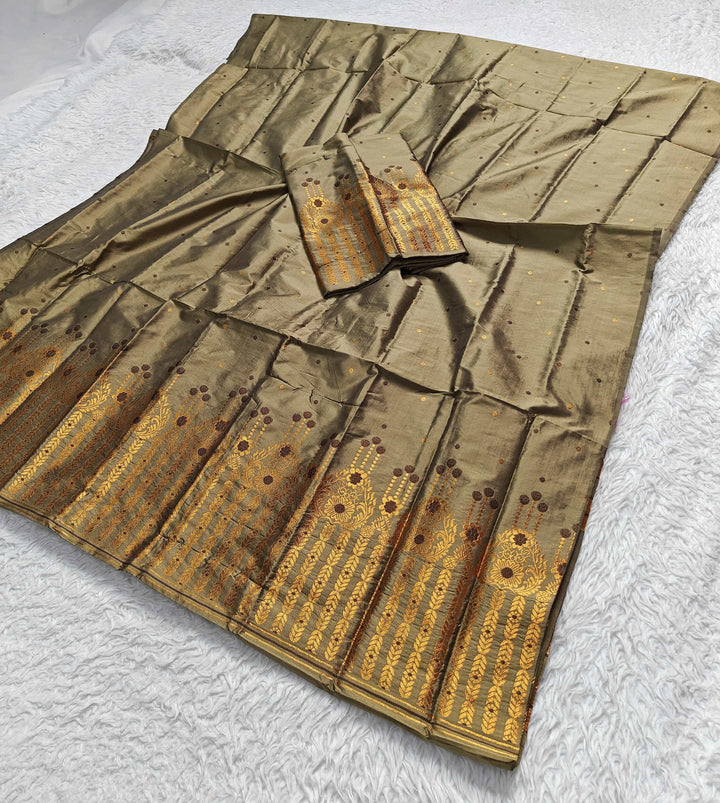 Copper Jari Mix Set Mekhela Sador