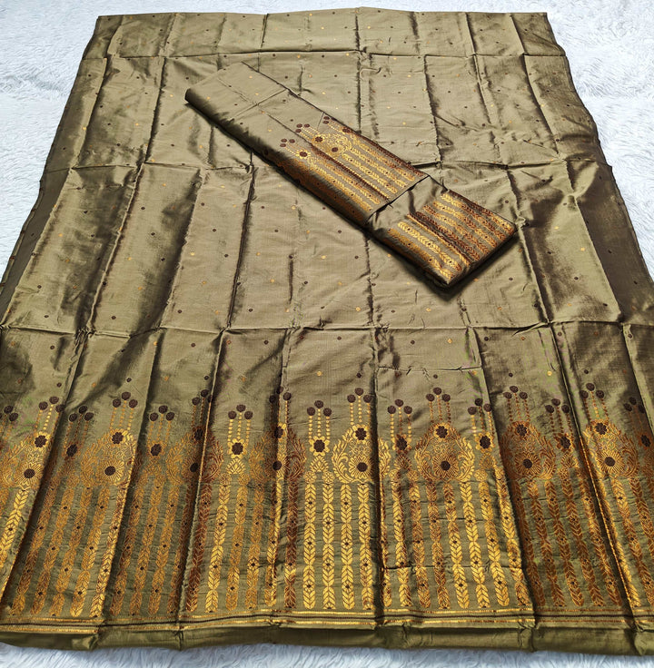 Copper Jari Mix Set Mekhela Sador