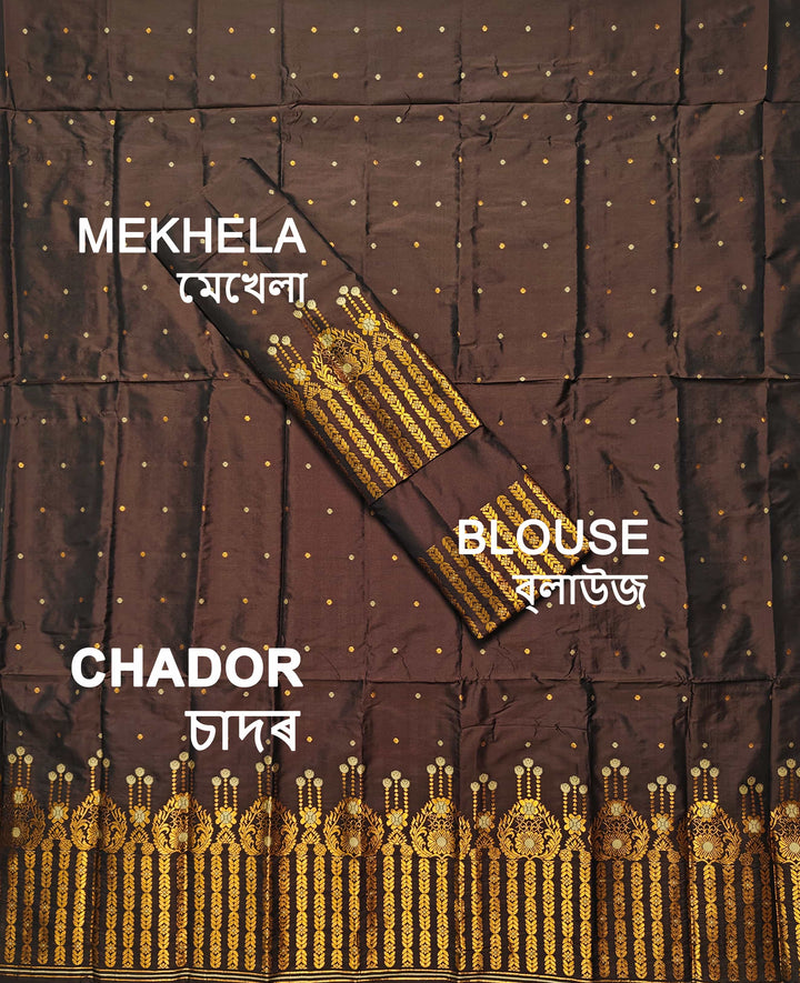 Copper Jari Mix Set Mekhela Sador